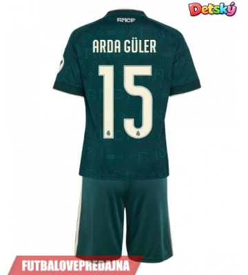 Lacne Dětský Futbalové dres Real Madrid Arda Guler #15 2026-27 Krátky Rukáv - Preč (+ trenírky)